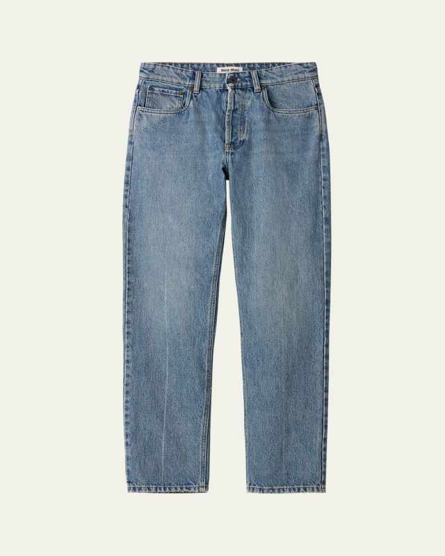 Mid-Rise Straight-Leg Jeans